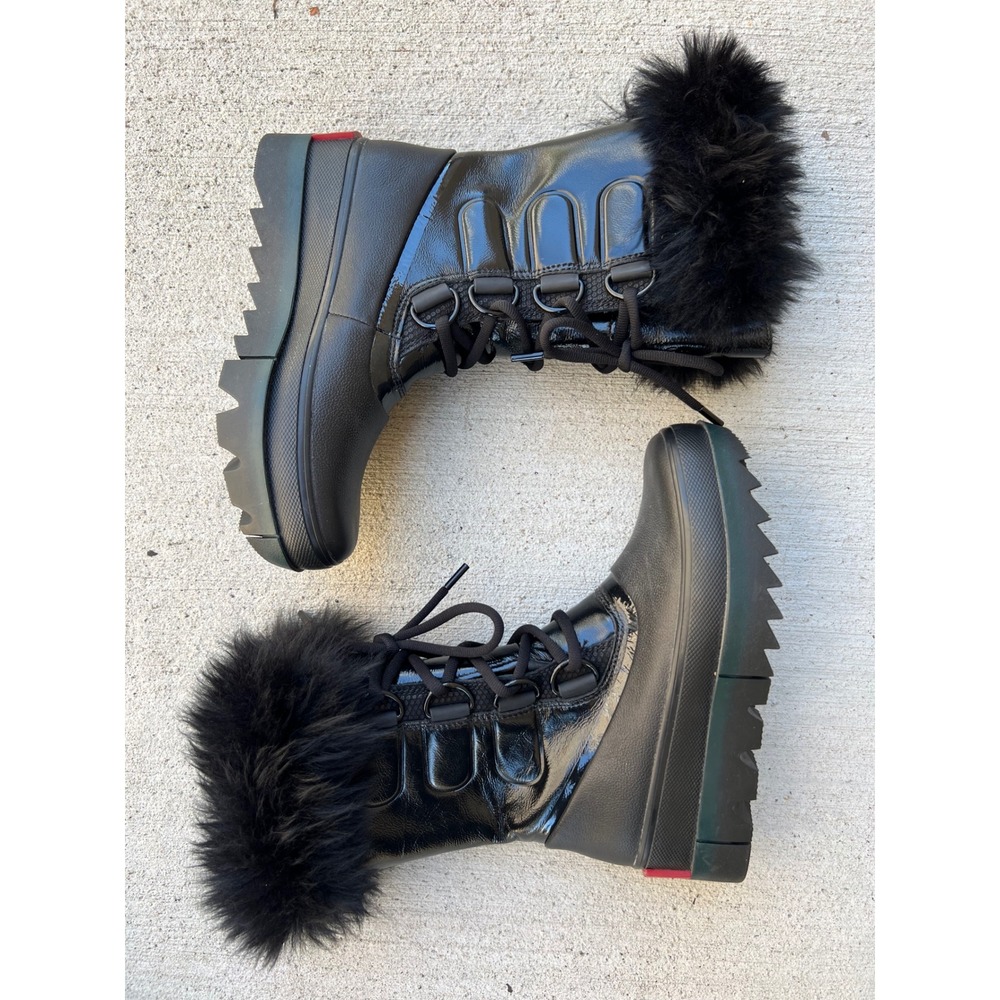 SOREL Joan of Artic Next Waterproof Black Patent Leather Snow Boots 5.5 LNWOT